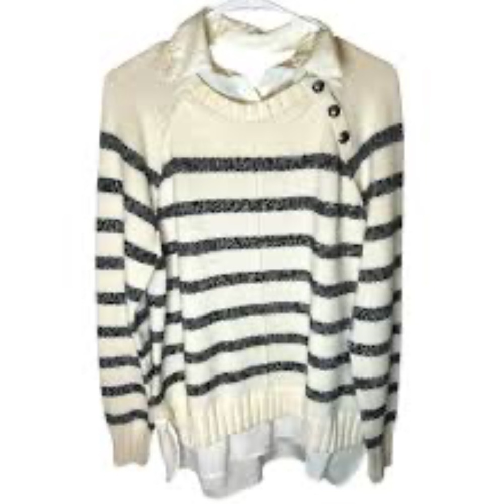 Lauren Ralph Lauren Cream Black Nautical Striped Sweater + RalphLauren Gift Box - Picture 3 of 11